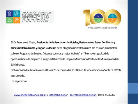 Invitación Reunión Informativa Programa de Empleo 20 de mayo