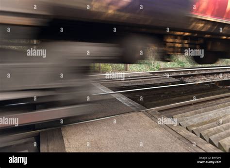 Unmanned Pedestrian Railway Crossing Footpath Warning Signs And Passing