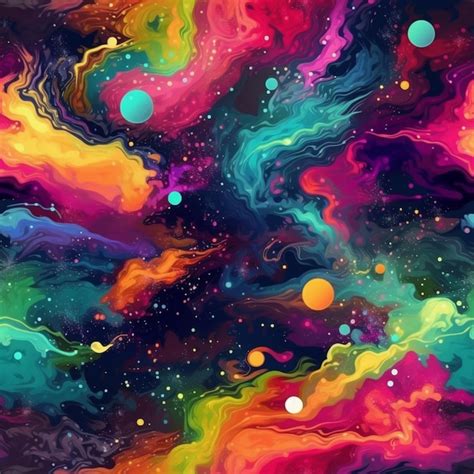 Premium AI Image | A colorful painting of a galaxy with many different ...