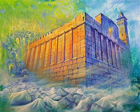 Abstract Jewish Painting: Tomb of the Patriarchs in Hebron by Alex Levin