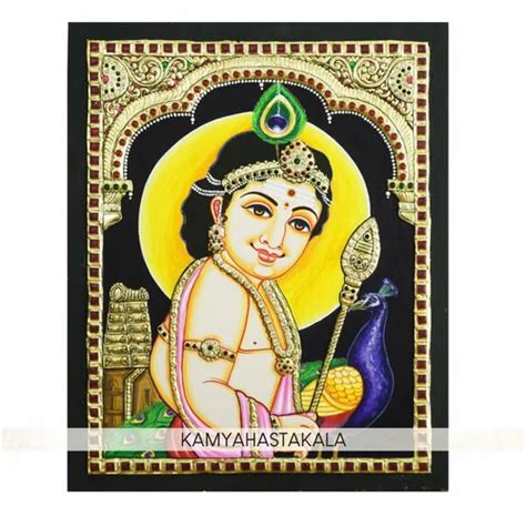 Matte Multicolor Bal Krishna Tanjore Painting Size X Inch Lxw At