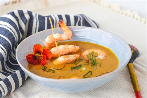 Thai Curry Suppe Mit Garnelen