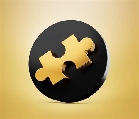 Premium Photo Jigsaw Puzzle Icon With Black Circle Tiling Puzzle