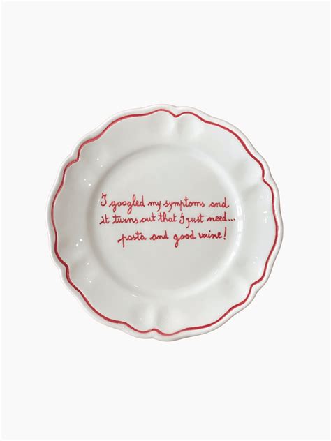I Need Pasta and Good Wine Plate Set | The Go-To