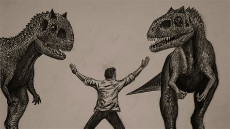 Carnotaurus Vs Allosaurus Battle Drawing Jurassic World Dominion | Porn Sex Picture