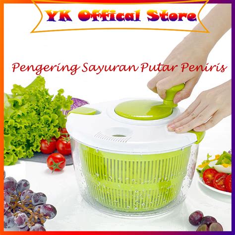 Jual 5L Vegetable Salad Spinner Pengering Sayuran Putar Peniris