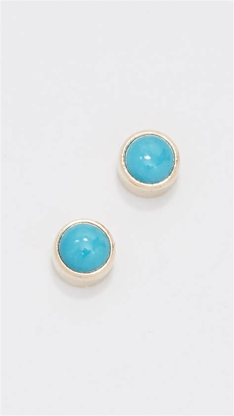 Zoe Chicco K Gold Turquoise Gemstones Stud Earrings Shopbop