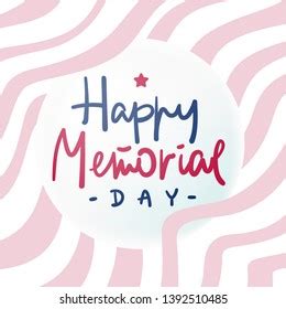 Happy Memorial Day Lettering Vector Illustration Stock Vector Royalty