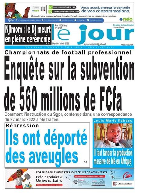 Mimi Mefo Info On Twitter Good Morning Cameroon Today S Newspaper