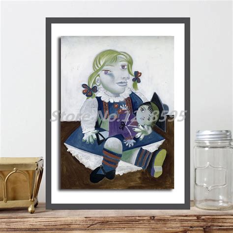 Portrait Of Maya With Her Doll By Pablo Picasso Art Canvas Poster