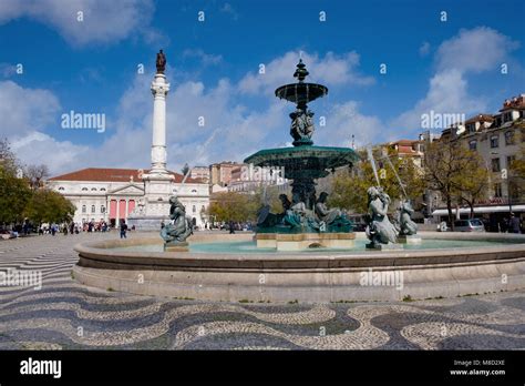 Praca Do Rossio Lisbon Also Known As Rossio Square Stock Photo Alamy