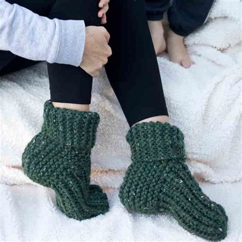 Flat Knit Slippers Knitting Pattern - Gina Michele