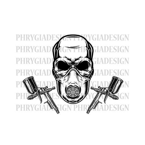 Skull With Paint Spray Guns Svg Png Paint Spray Gun Svg Inspire