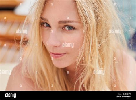 Closeup Of The Face Of A Beautiful Young Caucasian Woman On A Boat