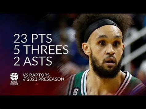 Derrick White 23 Pts 5 Threes 2 Asts Vs Raptors 2022 Preseason YouTube