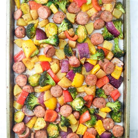 Sheet Pan Sausage And Veggies Whole30 Paleo • Tastythin