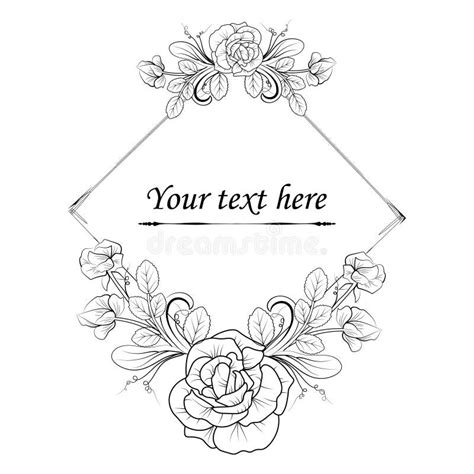 Invitation Rose Printable Template, Black and White Rose Wedding Border ...