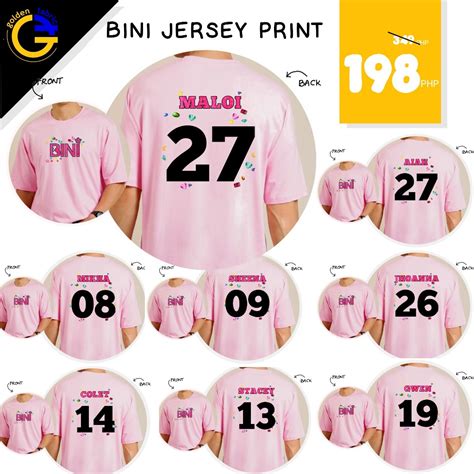 gfbdu bini jersey print unisex  shirt fan  merch shopee