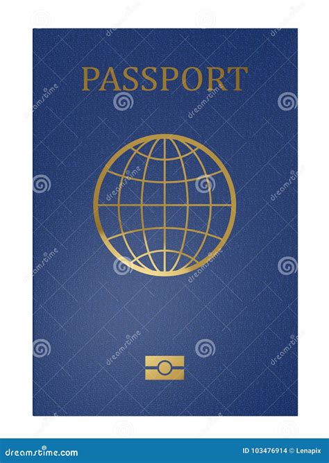 Blue International Passport Front Cover Stock Illustration