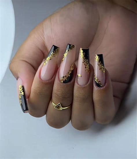 Black And Nude Nails Black Acrylic Nails Simple Acrylic Nails Best