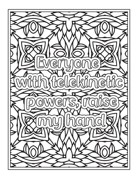 Funny Quotes Coloring Book Page For Adult 8865358 Vector Art At Vecteezy