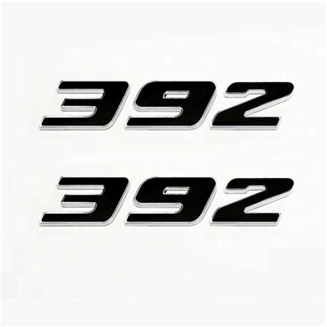 2pc Black 392 Badge Emblem Chrome Trim Passenger And Driver Side Ebay