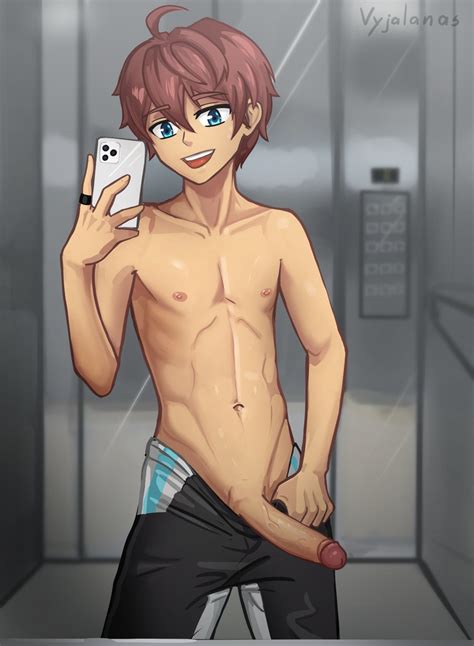 Rule 34 1boy Boner Camp Buddy Elevator Elevator Door Gay Long Penis Nsfw Pants Down Penis Out