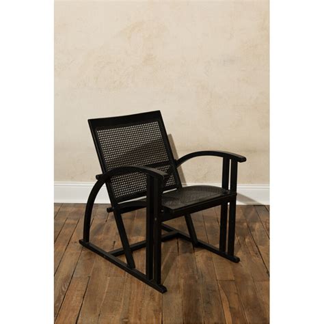 Fauteuil Lounge Vintage En Bois Et Cannage Laqu Noir Par Pascal