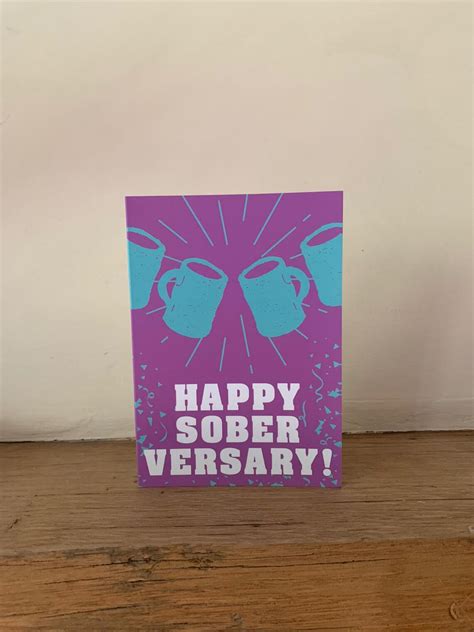 Happy Soberversary Greeting Card Sober Greeting Card Etsy