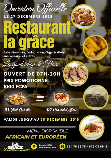 Flyer Ouverture Restaurant La Grace Big Graphics