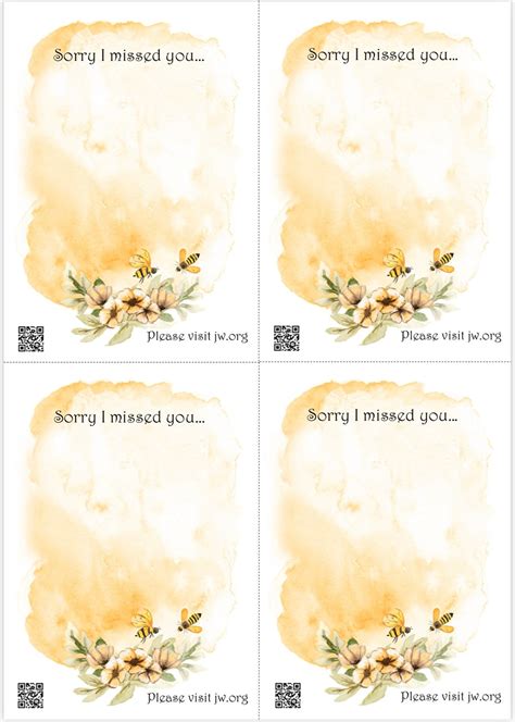 Jw Sorry I Missed You Little Printable Writing A4 Paper Templates