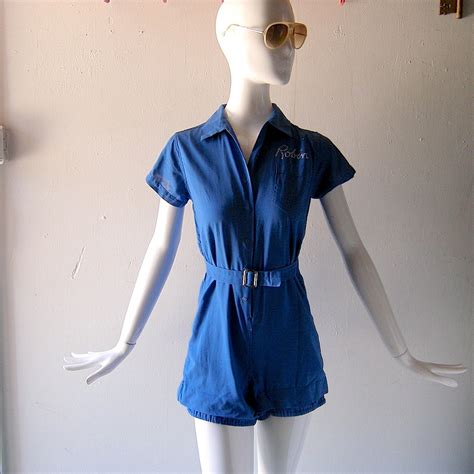 60s girls school gym uniform jumper royal by CoolVintageFinds