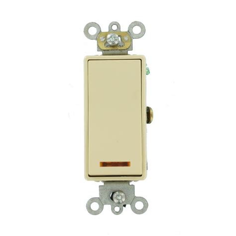 Leviton 20 Amp Decora Plus Commercial Grade Single Pole Lighted Rocker Switch With Pilot Light