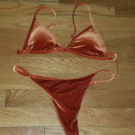 N A Swim Burnt Orange Velvet Bikini Poshmark