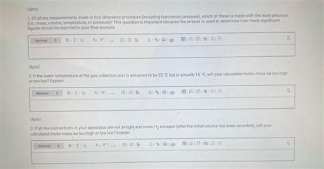 Solved Report Table ID 1 Data For Identification Of Metal Chegg