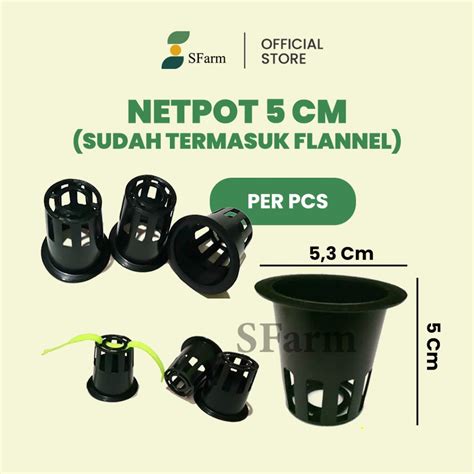 Jual Paket Netpot Sumbu Flanel 5cm Hitam Hidroponik Set 10pcs