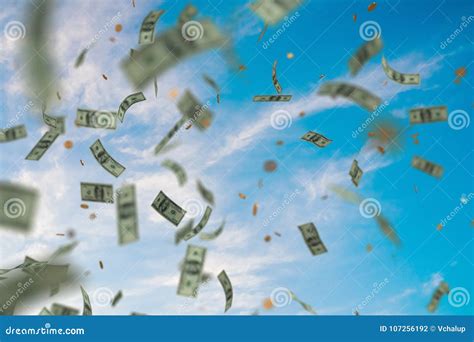 Raining Falling Australian Money Dollars Stock Photography