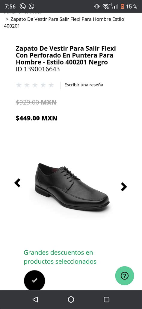 Flexi Con Puntera Perforada Para Hombre Estilo 400201 Negro