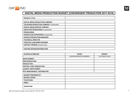 Sample Tv Show Production Budget Pdfsdocuments2 2