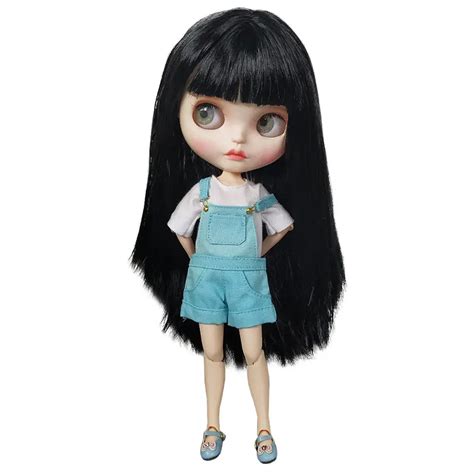 New Arrival Beautiful Blyth Doll Black Hair With Clothes White Skin Joint Body Hot Sale