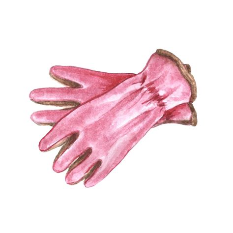 Premium Vector Watercolor Gardening Pink Gloves For For Work