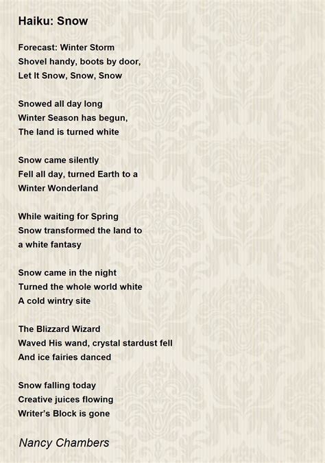 Winter Haiku Poems