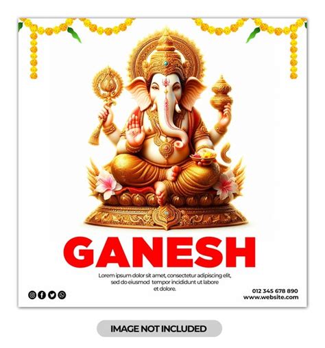 Premium Psd Happy Ganesh Chaturthi Social Media Post