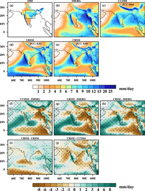 Spatial Distribution Of Year Juneseptember Mean Rainfall Mm Day