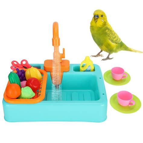 Keenso Baignoire D Oiseau Automatique Avec Jouet Bain Pour Perroquet