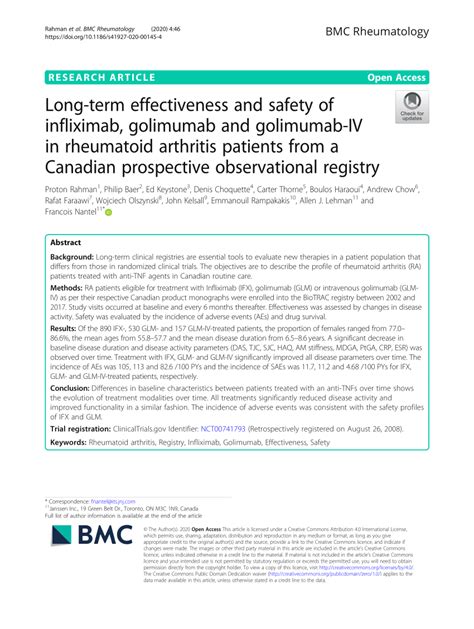 (PDF) Long-term effectiveness and safety of infliximab, golimumab and ...