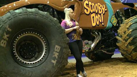 Female monster truck driver competes for adrenaline rush, fans