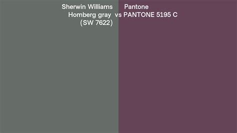 Sherwin Williams Homberg Gray Sw 7622 Vs Pantone 5195 C Side By Side Comparison