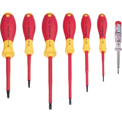 Wiha Softfinish Vde Screwdriver Set Slotted Phillips Pc