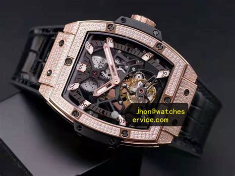 Diamonds Bezel Hublot Spirit of Big Bang Tourbillon Replica Watch ...